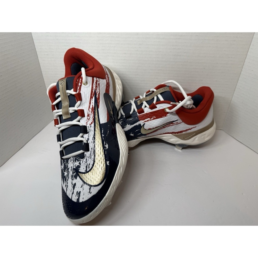 New Nike Alpha Huarache Elite 4 Low Team USA 4th Of July FZ7345-102 Men's 12 - Picture 1 of 15